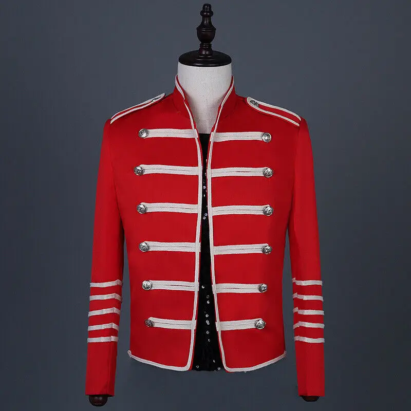 Wholesale Hussar Jacket Fashion Tunic Uniform Drummer Rock Band Blazer Cool Men Jackets