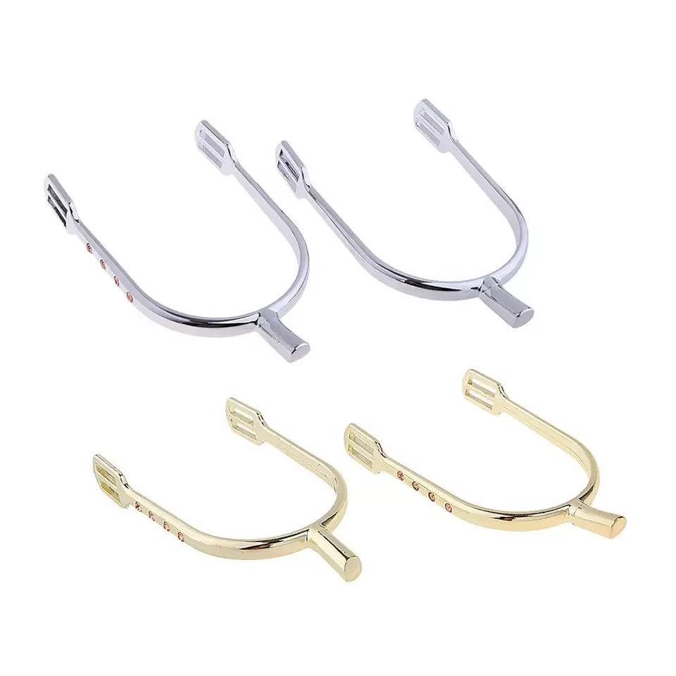 English Horse Spurs Slightly Rounded and Simple Stainless Steel Equestrian Wholesale Black Customized Riding Spurs