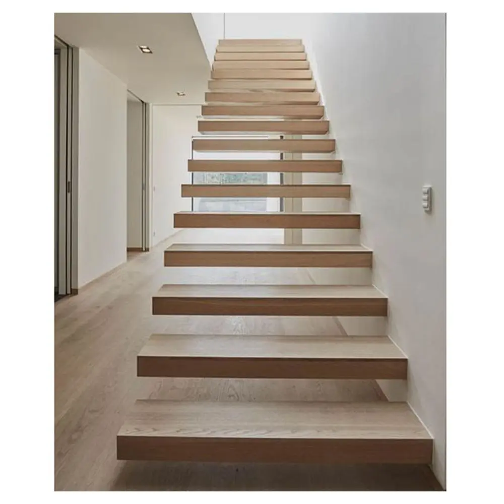 Prima High Perfect Quality Staircase Handrails Floating Exquisite Concise Fabulous Floating Staircase with Led Lights