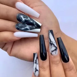 Factory outlet new arrival ballet crystals false nail tips french fake nails coffin long wholesale press on nails