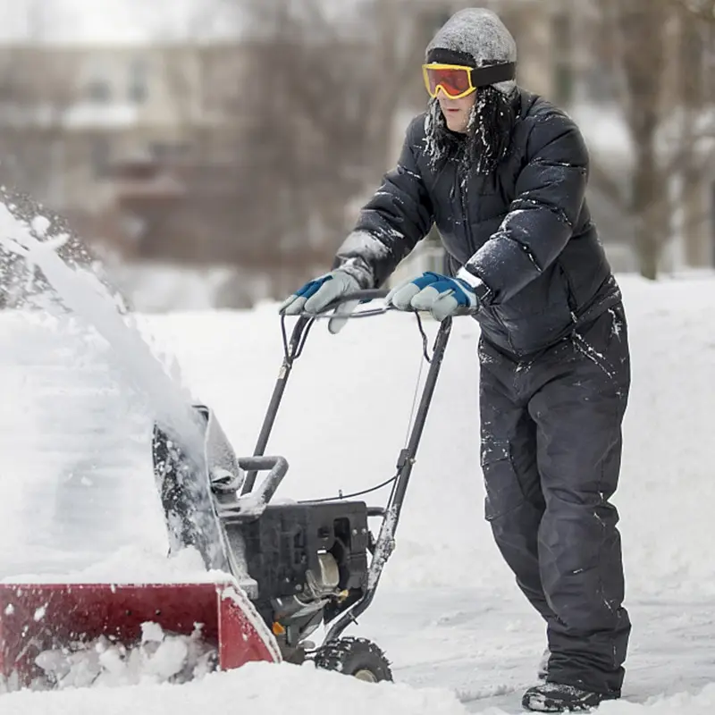 Leather Work Gloves Winter Gloves Grade Leather for Safety Working and Driving Double Palm Gloves Top Grain Leather Driver Work