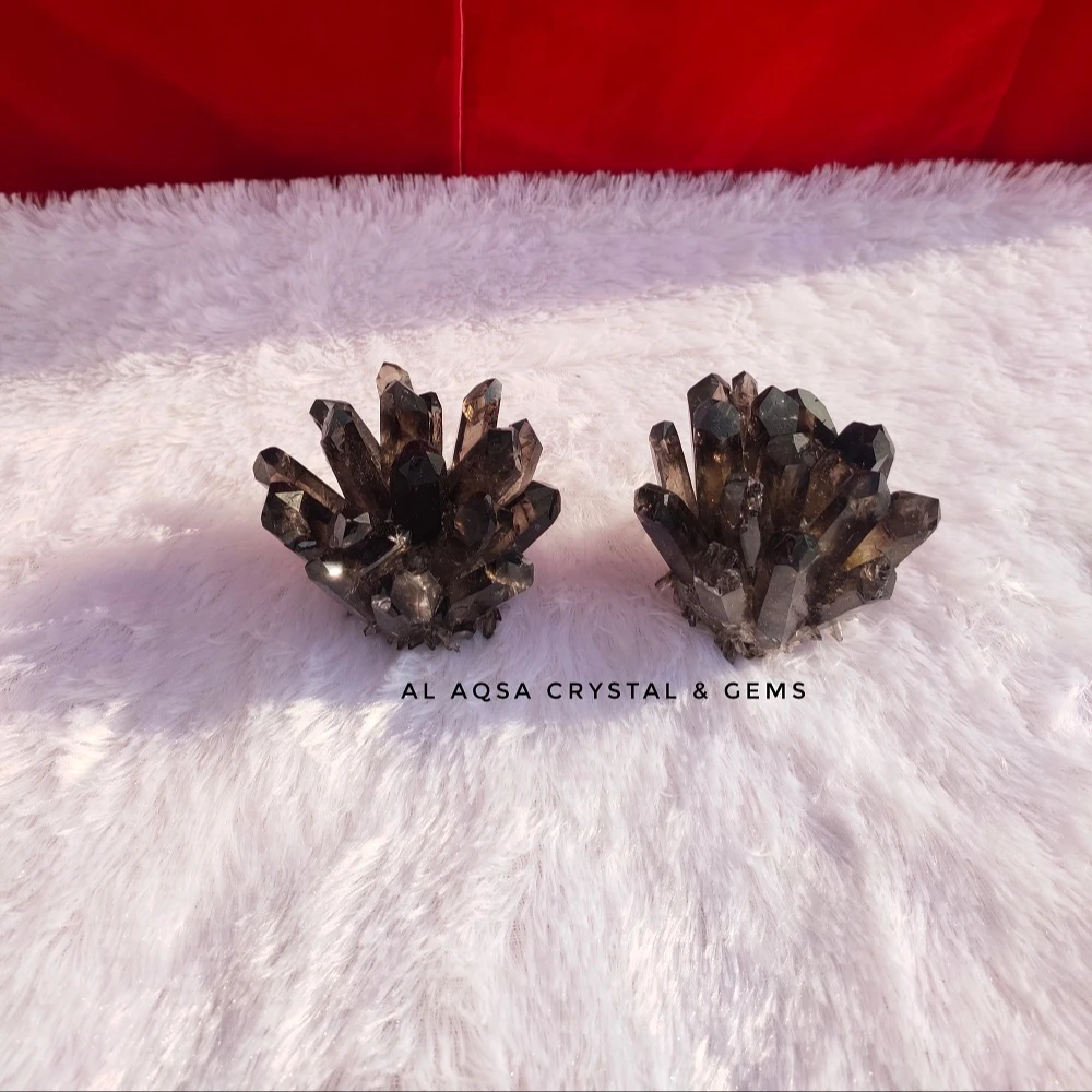 Wholesale natural and beautiful handmade smoky family cluster for sale for home office or table decoration healing therapy