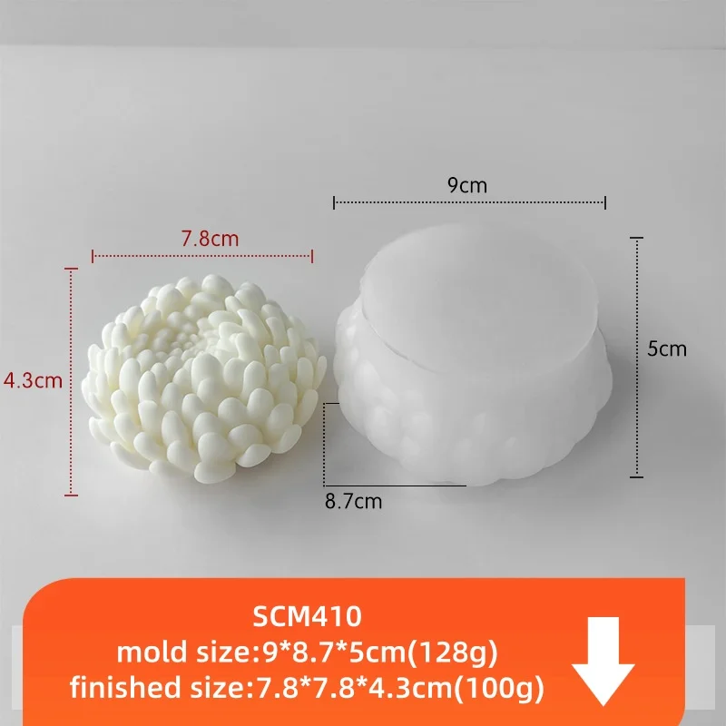 3D big size chrysanthemum Flower Jewelry Handmade Silicone Mold for Resin Candle Making Molds Craft Supplies