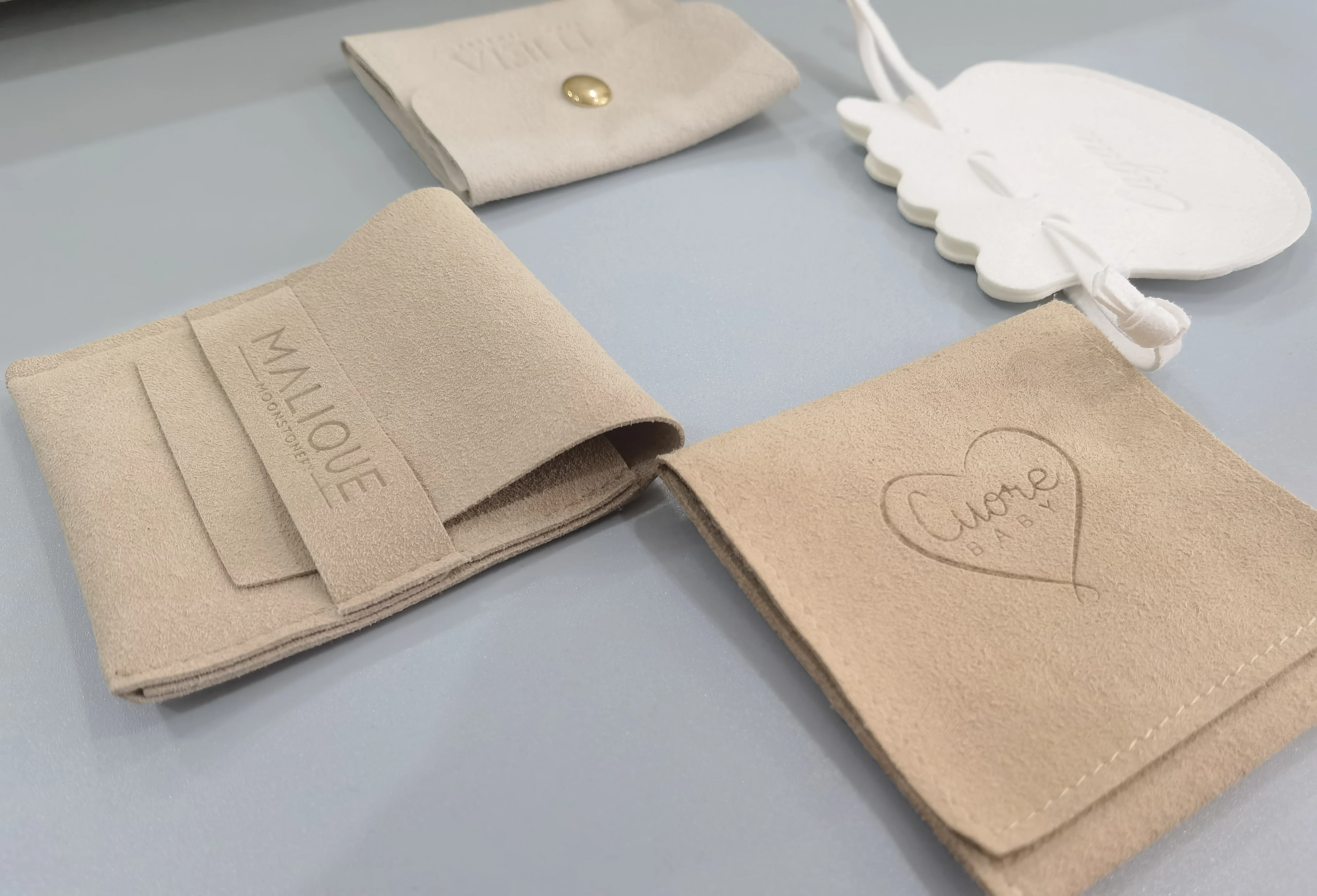 Custom Fiber Micro Velvet Jewelry packaging Pouch Jewelry bag