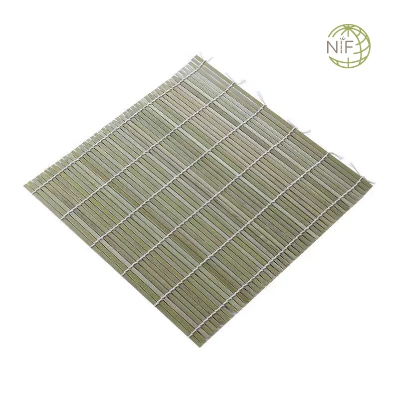 NIF Factory Supply High Quality  Sushi Roll Bamboo Sushi Rolling Mat green skin bamboo
