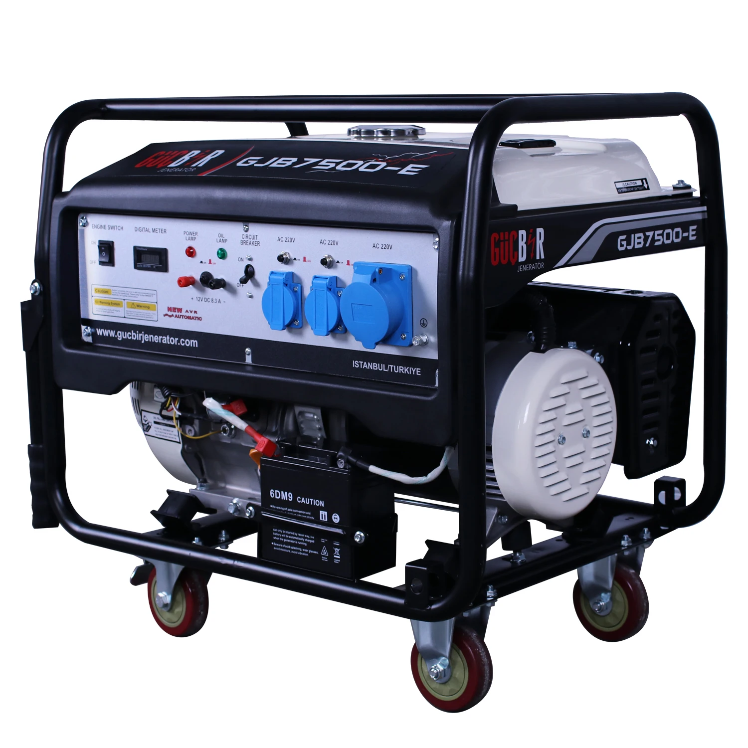 GJB7500E 5KW GASOLINE PORTABLE GENERATOR SINGLE PHASE 6,5KVA  Genset Generator Alternator Kw Power Generator Datakom Energy DC