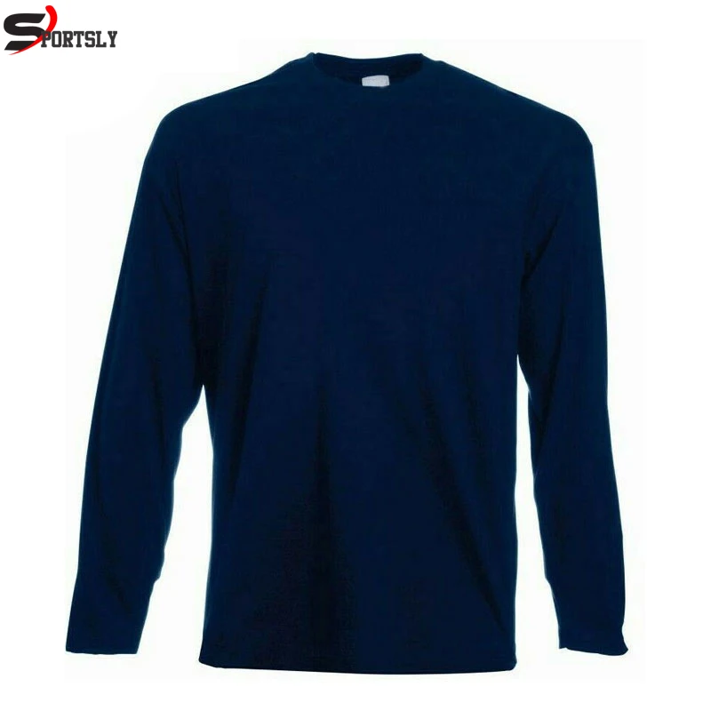 High Quality Cotton Long Sleeve T-Shirt Solid Colors Breathable and Thermal Custom Model with Embroidery Print Pattern