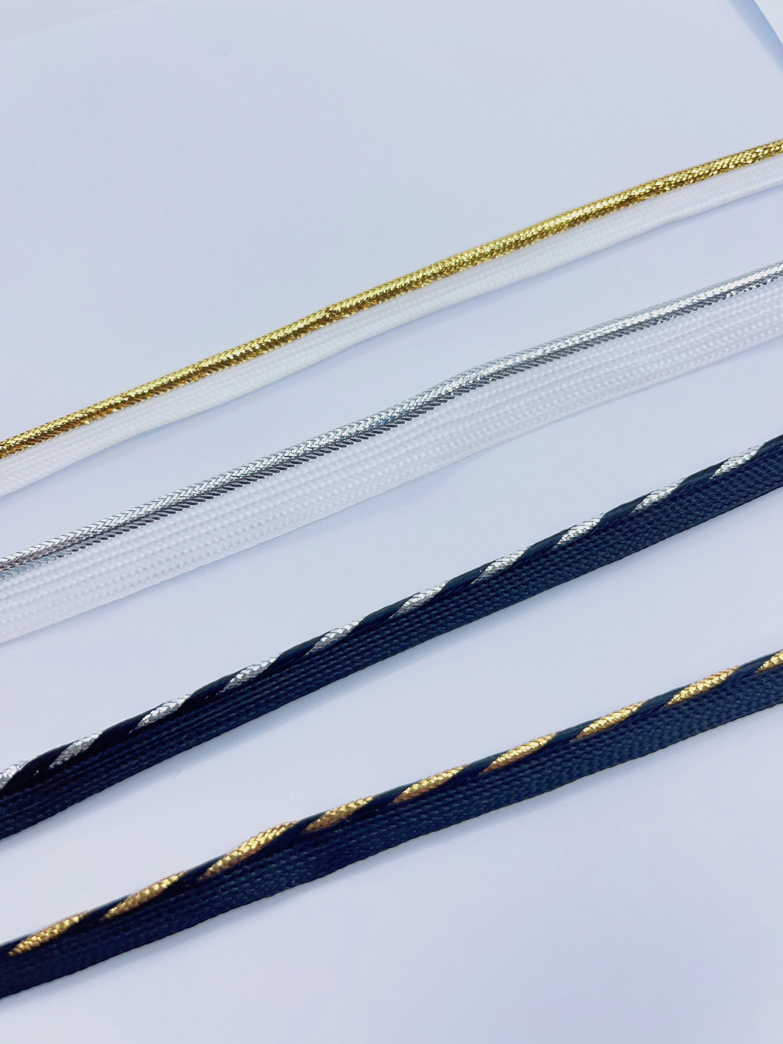 Wholesale Durable 10mm PP Gold Black Lurex Piping Cord for Bedding