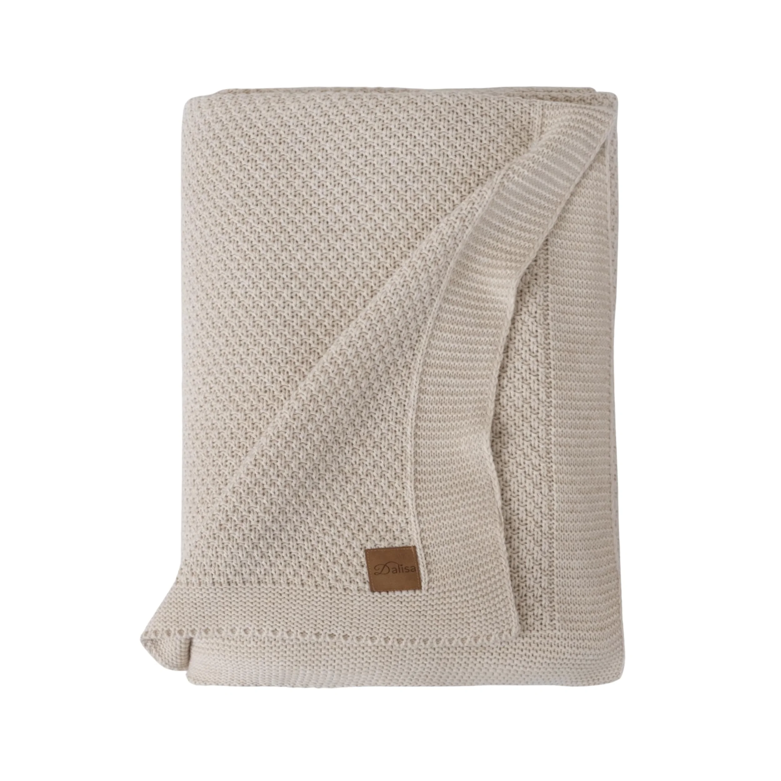 Soft Beige Cotton Knit Muslin Blanket Solid Pattern Woven Technique Bed or Baby Blanket Turkey Blanket