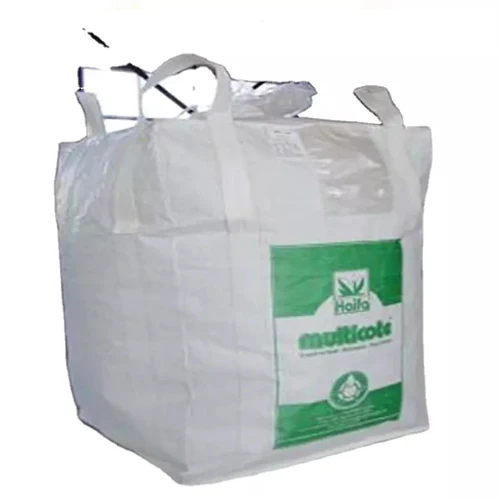 Jumbo Bag Big Bags Scrap PP 1000kgs Top White Skirt Cross Flat Color Printing Feature Weight Bottom Loop Safety Material SHN