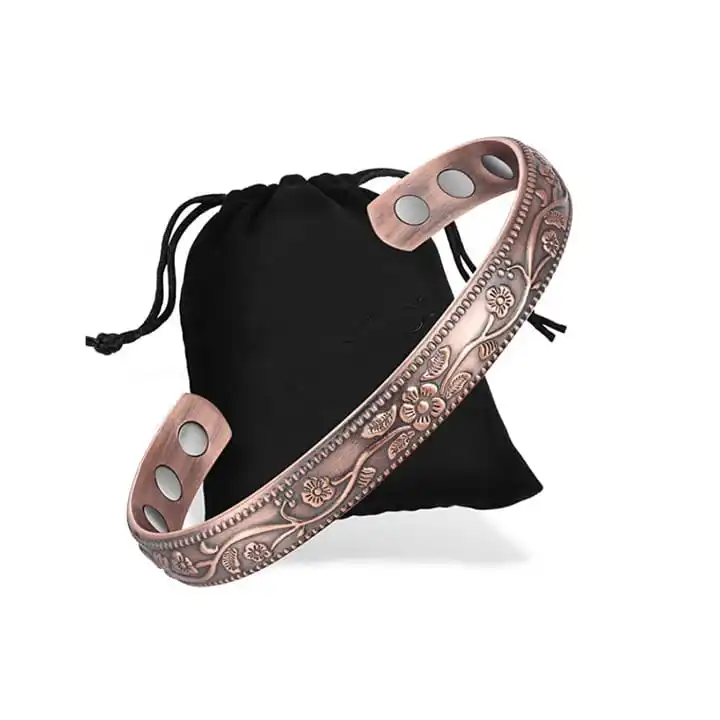Premium Quality  Copper Bracelets for Women Men Vintage Flower Copper Bracelets for Arthritis Pain Relief High Solid Copper