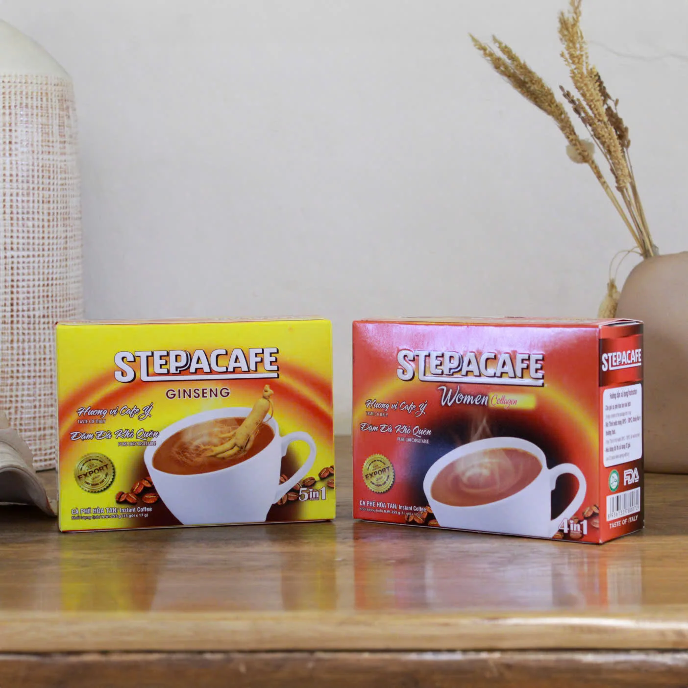 Лидер продаж растворимый кофе срок годности 24 месяца STEPPACAFE производитель OEM 5 в 1 женьшень из Вьетнама