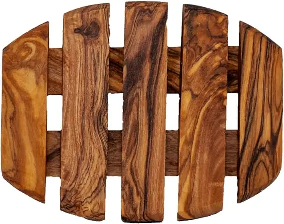 Wholesale  handmade Soap Dish Soap Holder Rustic Olive Wood Lattice Shape Decorative for Bathroom in latest design