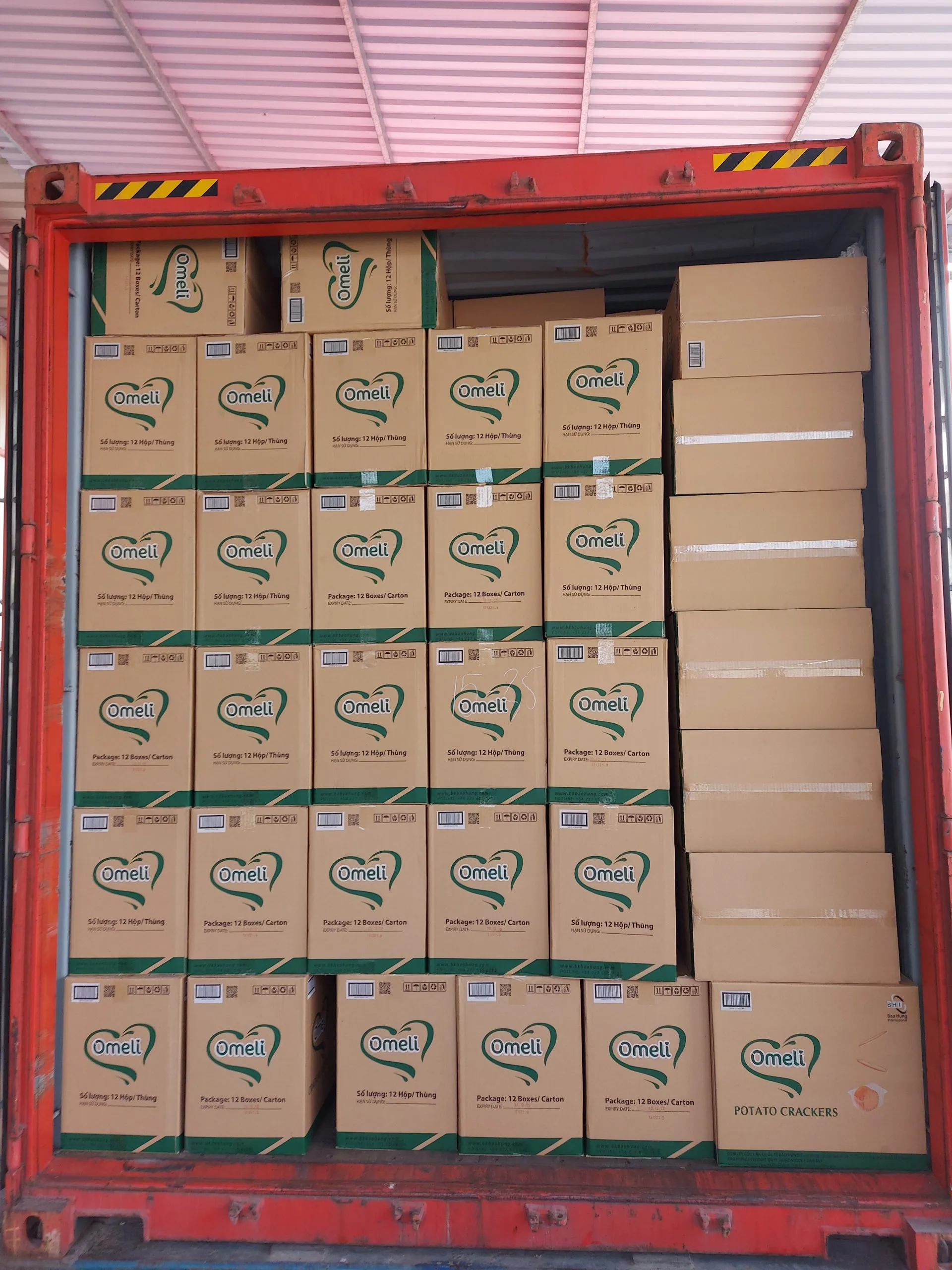 HOT SELLING OMELI CRACKER PAPER BOX 288GR VEGETABLE FLAVOR CRISPY TASTY THIN BISCUITS 12 MONTH SHELF-LIFE