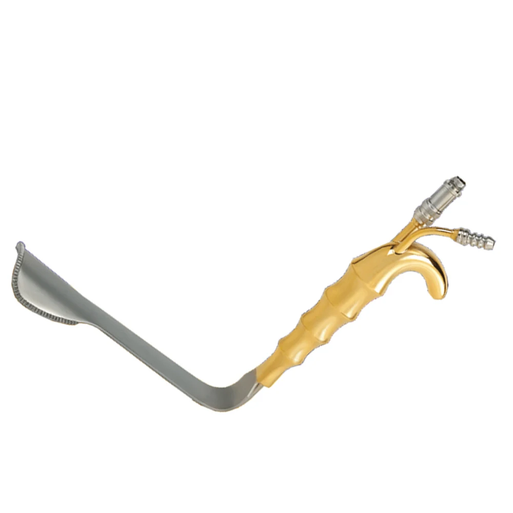 Gold Handle Tebbetts Breast Retractor Fiber Optic Light Guide And Suction Tube Retractor Stainless Steel Endoscopic Retracto