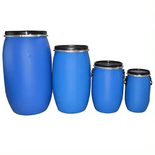 Ready for export 200L HDPE Blue Plastic Packing Barriers/drum Container with double rings wholesale\Gallon Plastic Drum