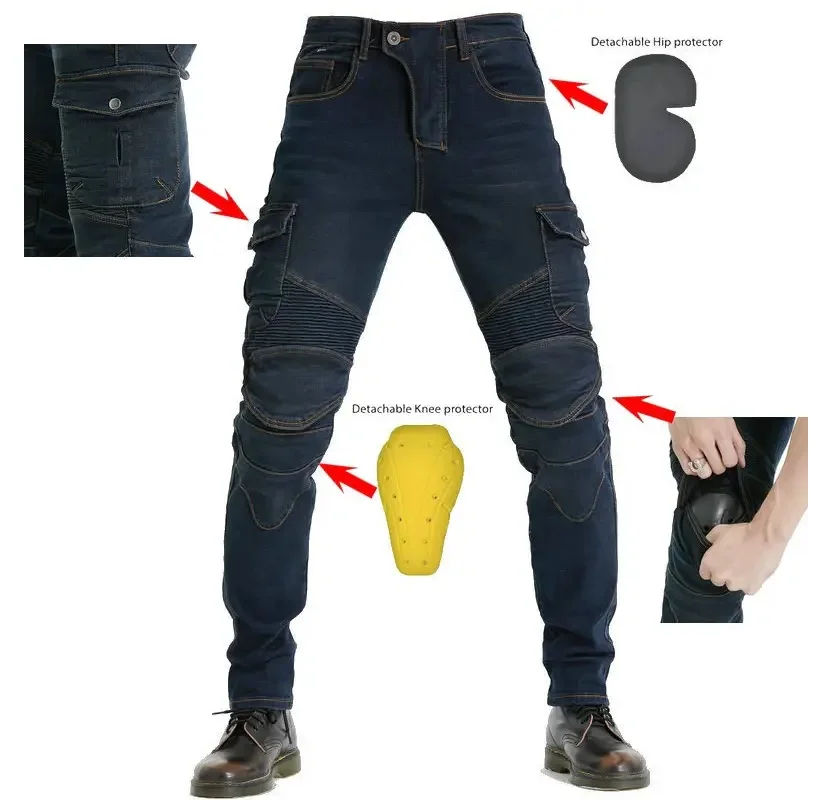 Motorcycle Pants Men Moto Jeans Protective Gear Riding Touring Motorbike Trousers Motocross Jeans Armor Protective Pants GP PRO