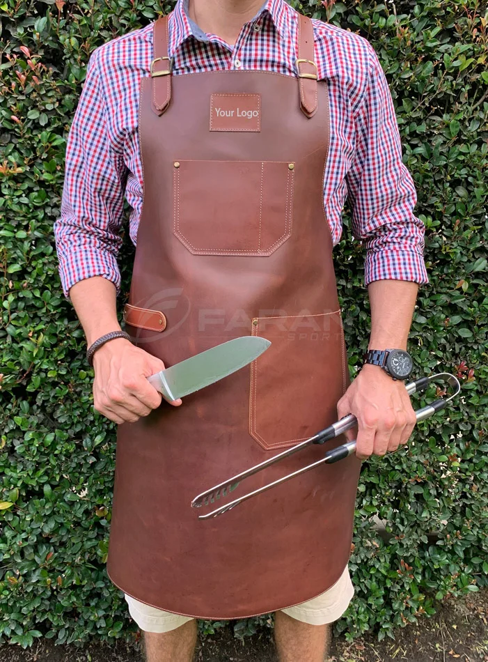 Hot Sale Suede Leather Wood Work Aprons High Quality Made Adjustable Height Works Custom Apron In Cheap Price