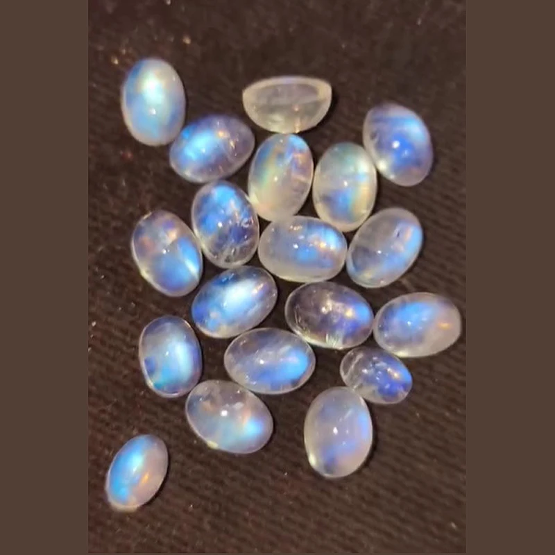 139 Pcs Natural Rainbow moonstone 6x4mm 7x5mm 8x6mm 10x8mm Oval 6mm 7mm 8mm 10mm round square Cabochon 280 cts lot gemstones