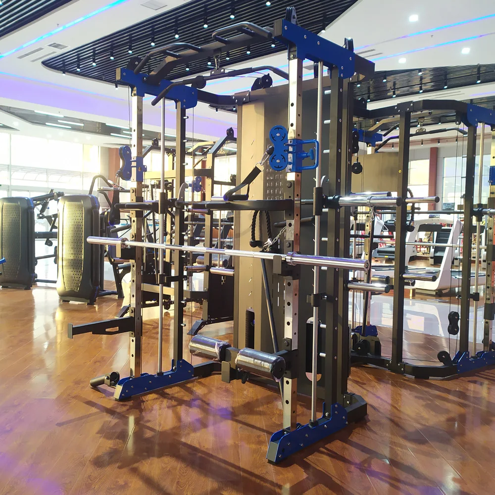 Semi Commercial Home Gym Squat Rack Power Cage Cable Crossover Machine Multi Functional Trainer Smith Machine Gym Equipment