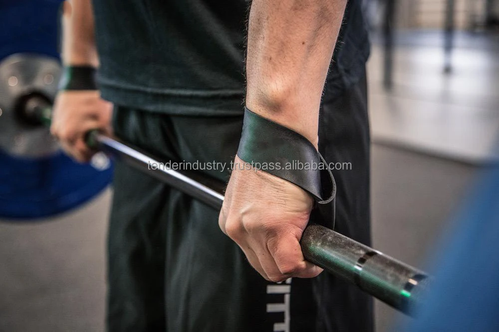 Cowhide Leather Weightlifting Straps gym Straps for Powerlifting Wrist Straps