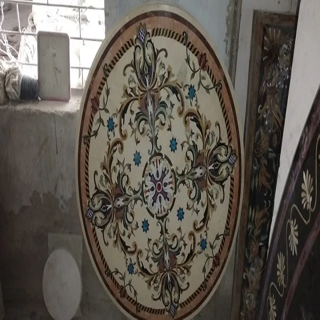 Handmade Italian Ceramic Mandala Marble Inlay Mosaic Art Luxury Hanging Plate for Wall & Home Flooring & Decor Glass Wholesale