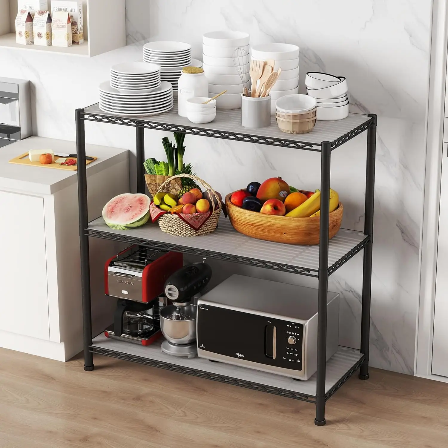 Низкопрочные двухсекционные полки для кухонной кладовой с вкладышами системы и Органайзеры