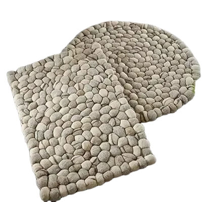 Best Selling Pebbles Stone Designed Wool Felt Ball Floor Carpets For Home Floor Capet Uses Wholesale Prices