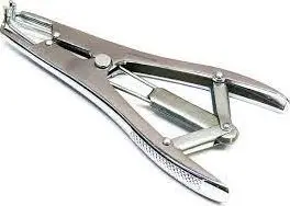 Ring Plier Stainless Steel Double leaf Spring Two Jaws 21cm Veterinary Instrument