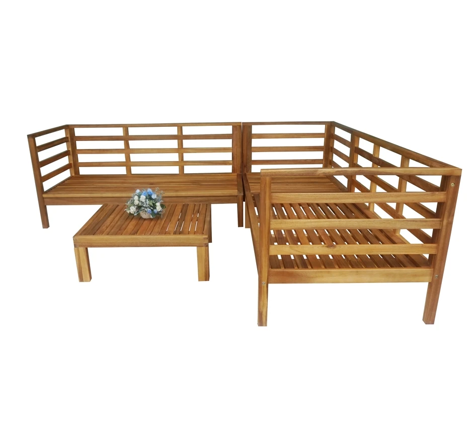 Vietnam Product SHAYLA Sofa Set with 10cm seat and back pillow (4pcs) Made of Acacia Wood Best Quality Wholesale