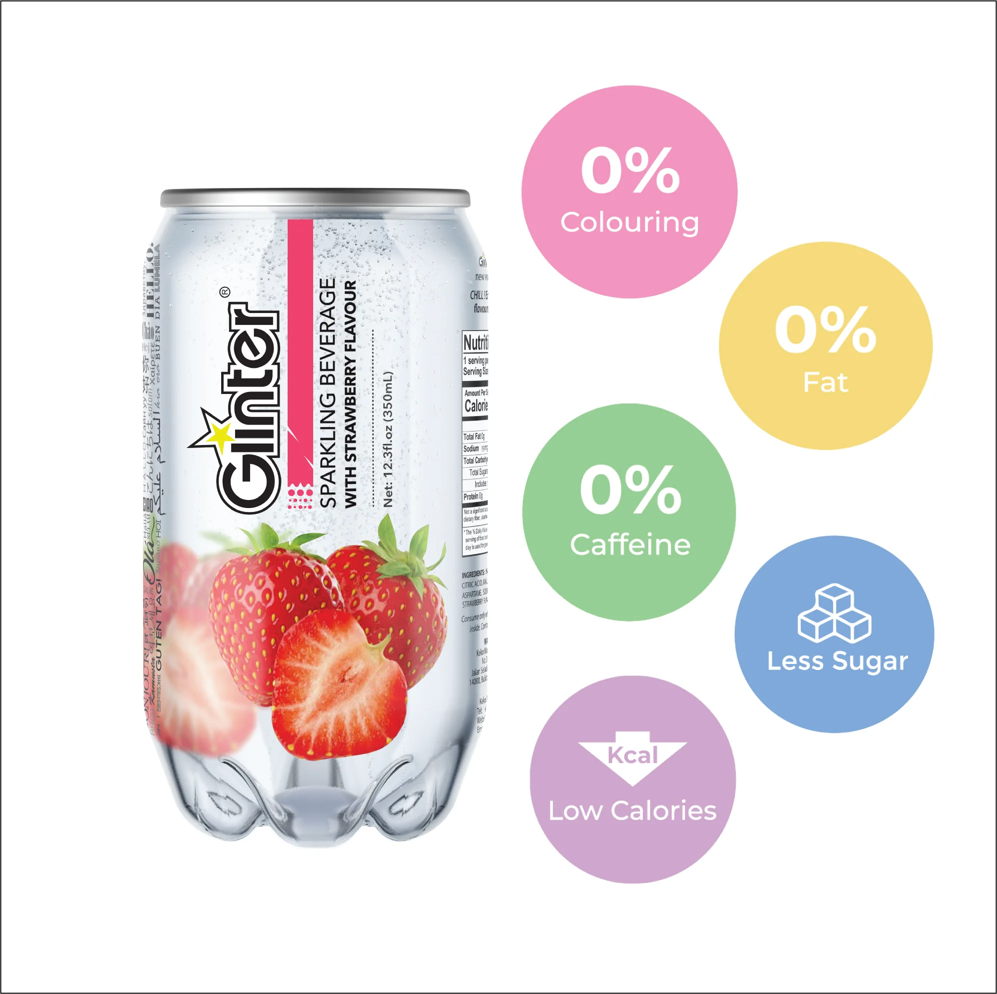 Hot Selling 350ml Beverage Soft Drink in Multiple Fruit Flavoring Malaysia Manufacturer Light Bubble Carbonated Beverages Market