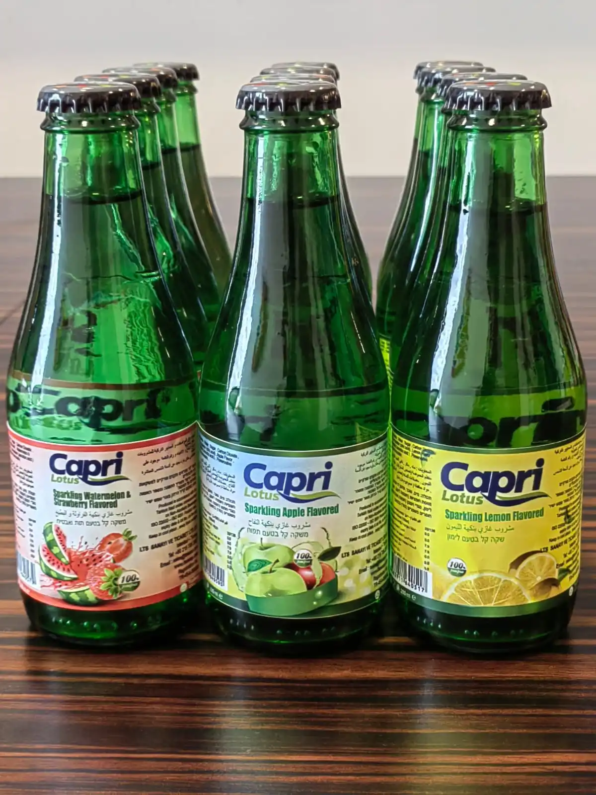 LOTUS CAPRI MINERAL WATER WITH APPEL FLAVORED SOFT DRINK CARBONATED DRINK 200ml 250ml Glass Bottled Mineral Water from Turkey
