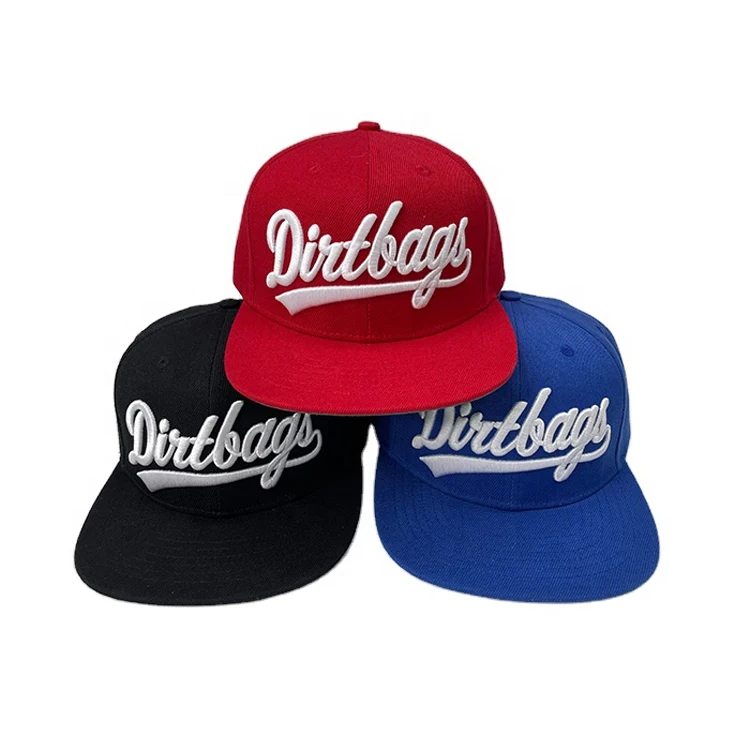 High Quality Custom Fitted Hat Unstructured Snapback Cap Puffy 3d Puff Embroidery New Topi Era Blank Snap back Hats Caps For Men