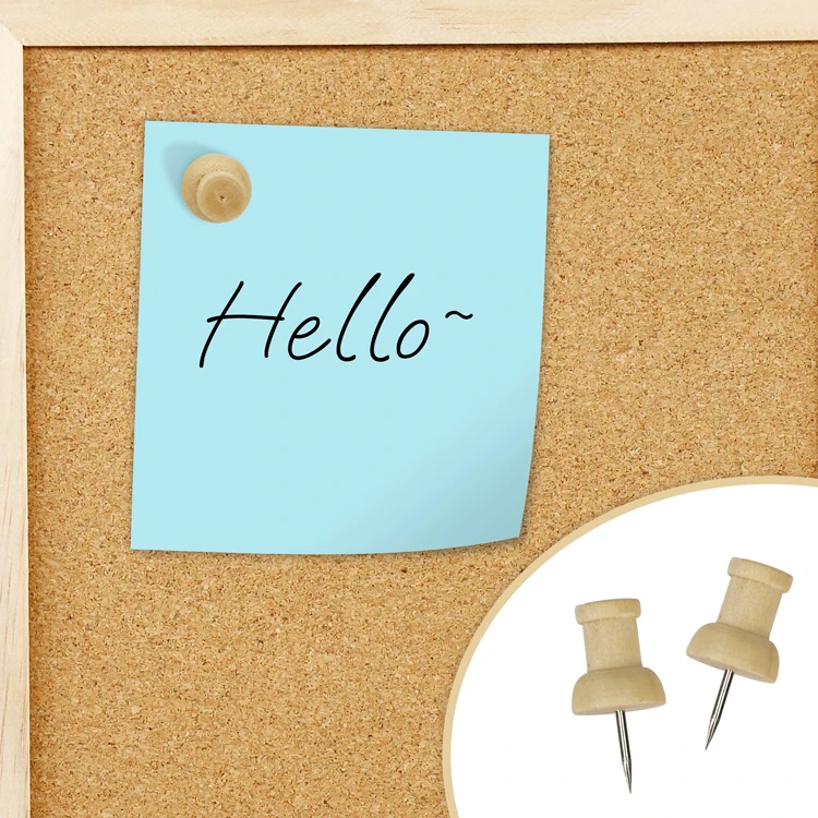 New Goods Factory 30pcs in box eco-friendly Wooden Combination Creative Office Stationery Fixed Hook Cork Pushpin
