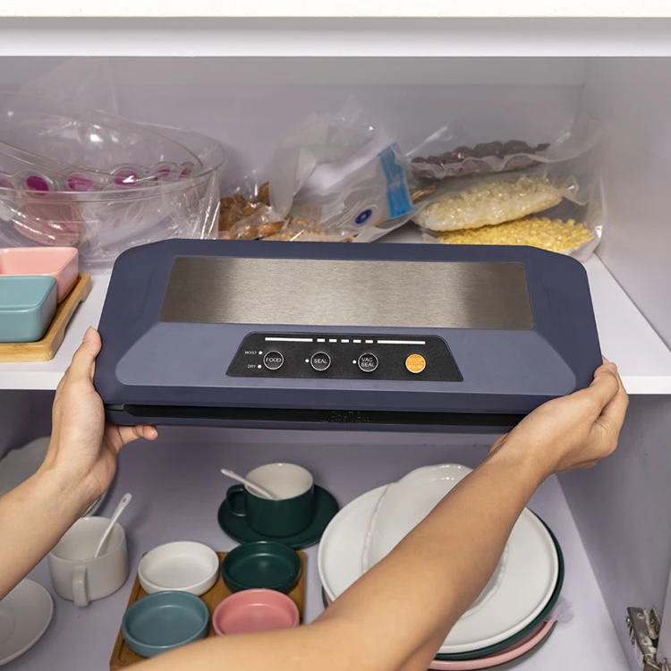 Automatic Vacuum Sealer Machine with Roll Holder Vacuum Sealer Bags for Dry Moist and Jar Food Preservation LED Indicator Lights