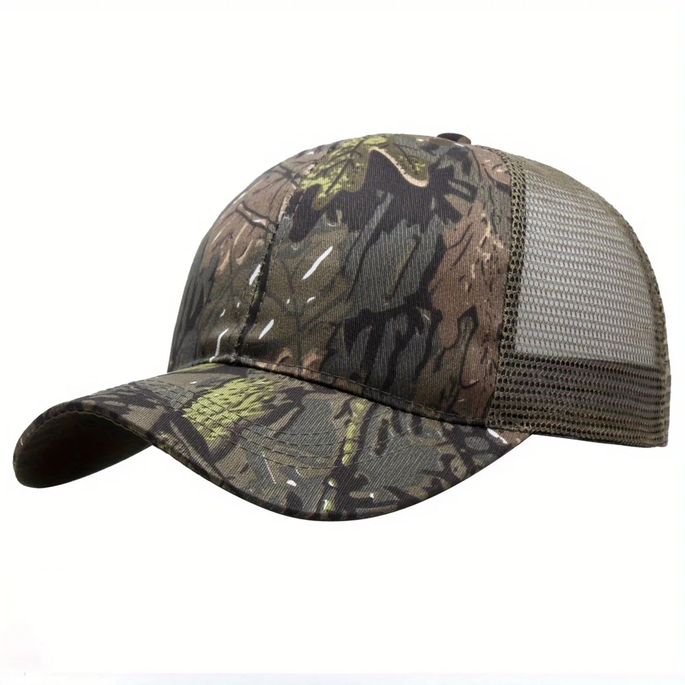 Персонализированные графические Sombrero de para hombres y mujeres malla verano negro hoja camuflaje