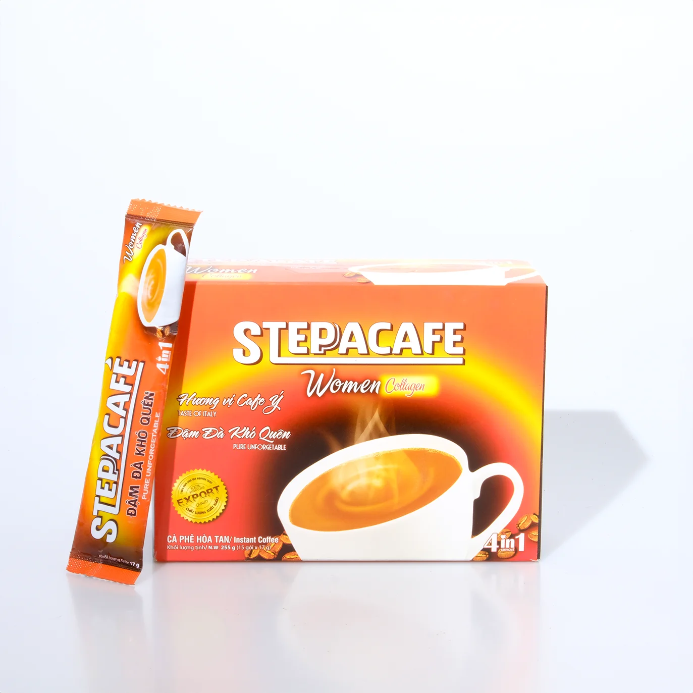 STEPPA CAFE растворимый кофе коллаген 4 в 1 премикс сливочный сладкий вкус с низким содержанием кофеина Лидер продаж оптовая продажа форма порошка для похудения