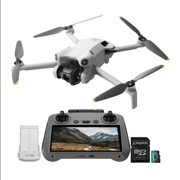 D J. I Mini 4 Pro складной Дрон с 2 пультами дистанционного управления (экран) летать больше Combo-4K HDR-видеокамера комплект из 3 батарей