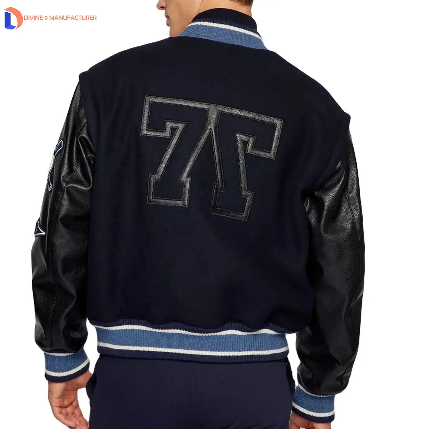 OEM Custom Leather Patch Logo Baseball Vintage Letterman Varsity Jacket Manufacture  By Divine 9