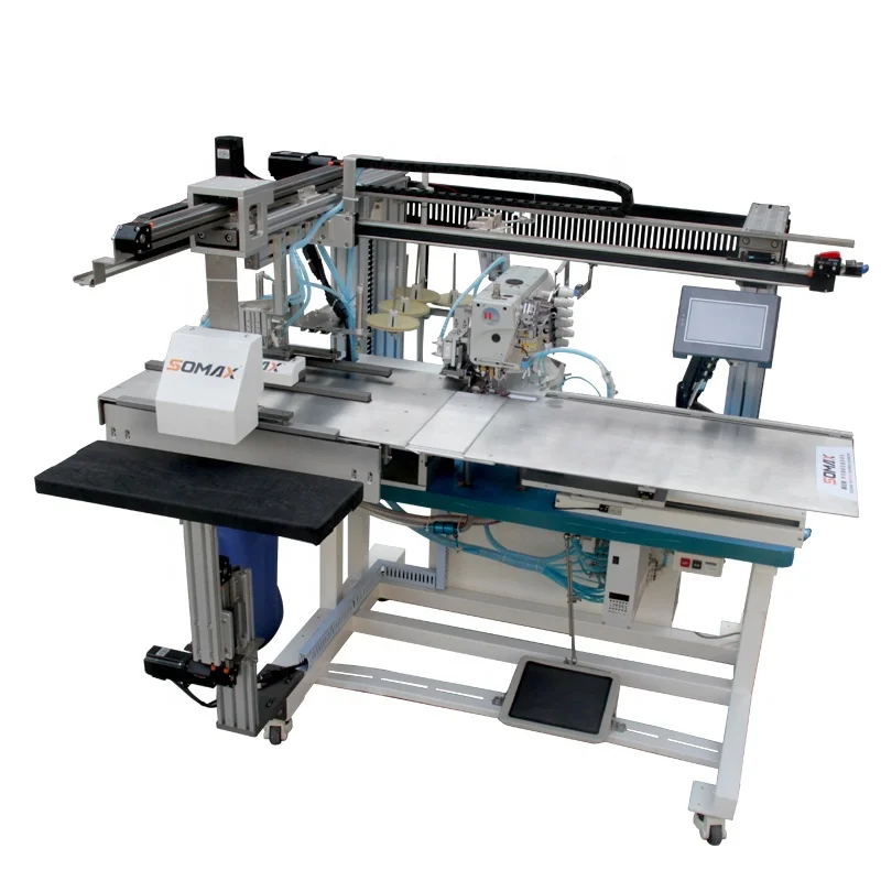 Somax SM-07C-FS  Automatic T-shirts polo Single Piece Bottom sleeve edge hemming industrial computerized apparel sewing machine