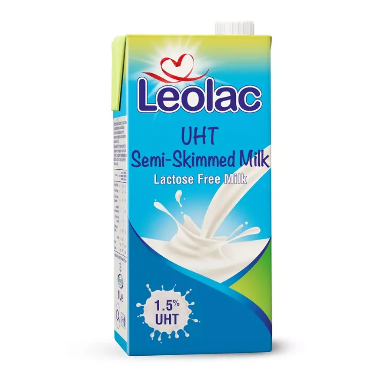 Made in France Good Quality Leolac 1.5% UHT Semi-Skimmed Lactose Free Milk With Screw Opener