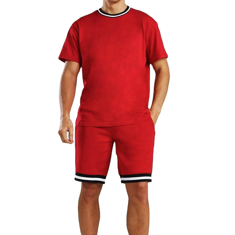 New arrival Customized Colors Available 2 Piece Tracksuit Summer Wear T-Shirt With Short with customized logo size and color