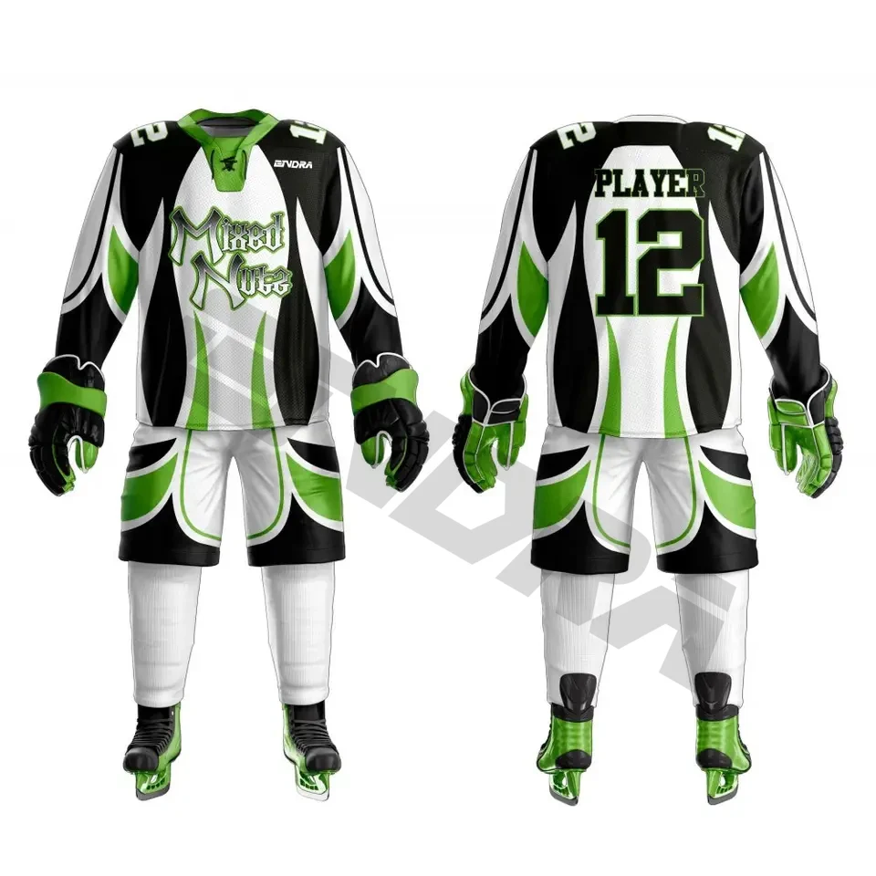 Top Quality Ice Hockey Uniform Polyester Free Design Cheap Sublimated Printing Custom Hockey Jersey