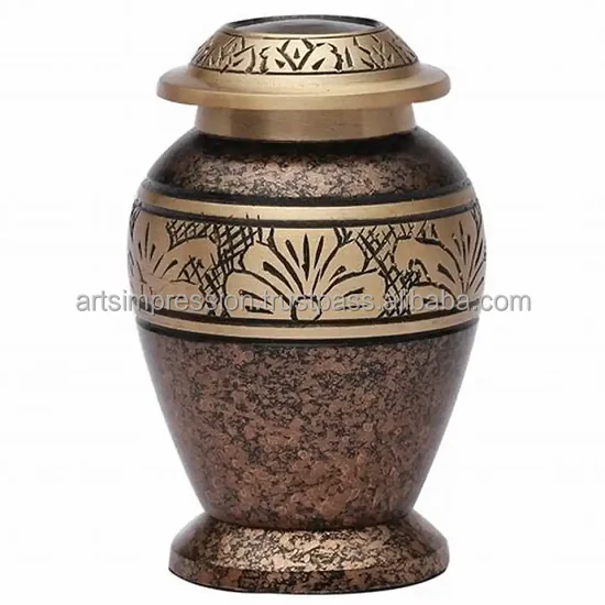 Stylish Design Mini Brass Keepsake Cremation Urn western style funeral urn heart cremation urns solid bronze Keepsake
