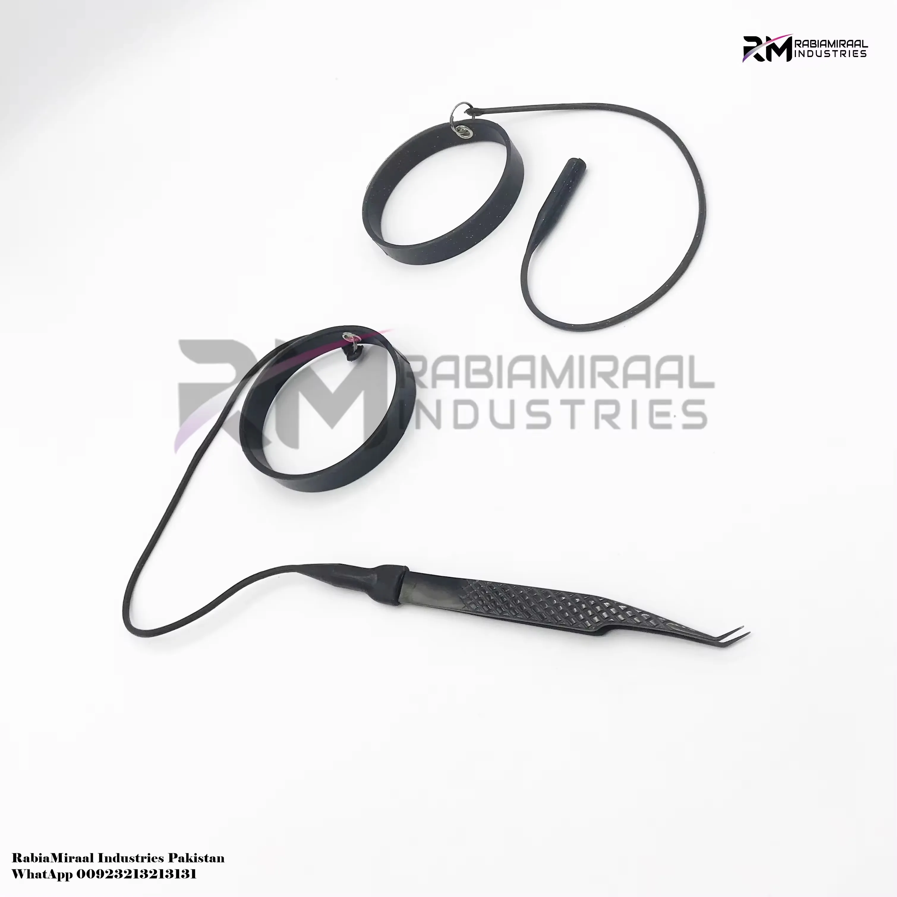 Best Material Black Eyelash Extension Tweezers Customized Logo Silicone Bracelet Protector Bands Private Label Holder