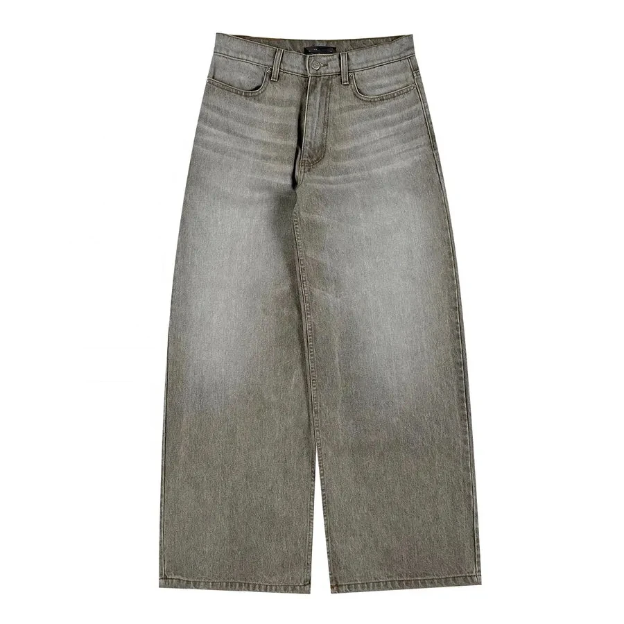 Custom Men 100% Cotton 14 Oz Denim Baggy Pants Manufacturer Oem Streetwear Mens Wide Leg Jeans Jean Large