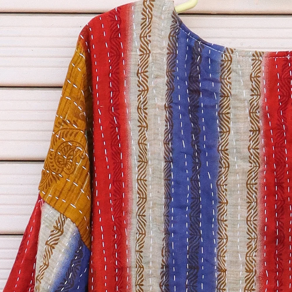 Vintage dress for women kantha jacket old Indian Kantha kimono Retro party long vintage kantha jacket
