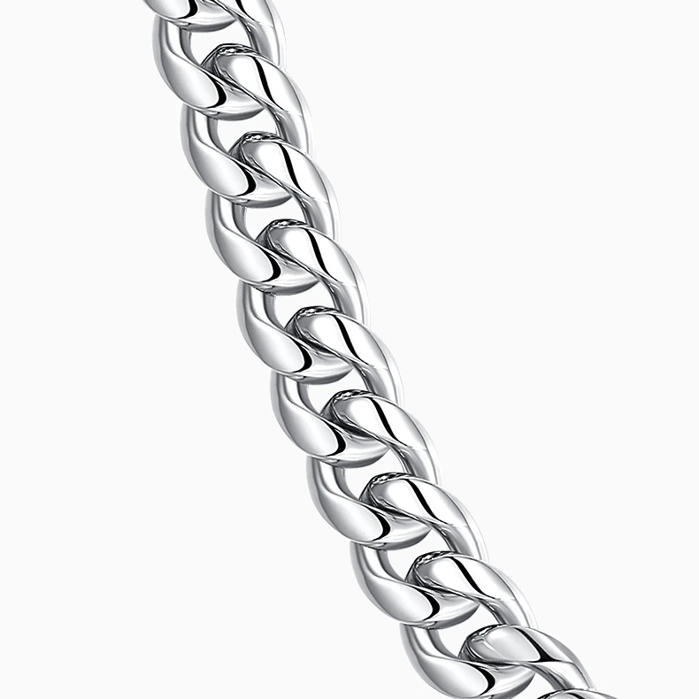 Wholesale Choker High Quality Polished Stainless Steel Curb Necklace Silver Chain Necklace Cuban Chain Necklace Unisex Men Women