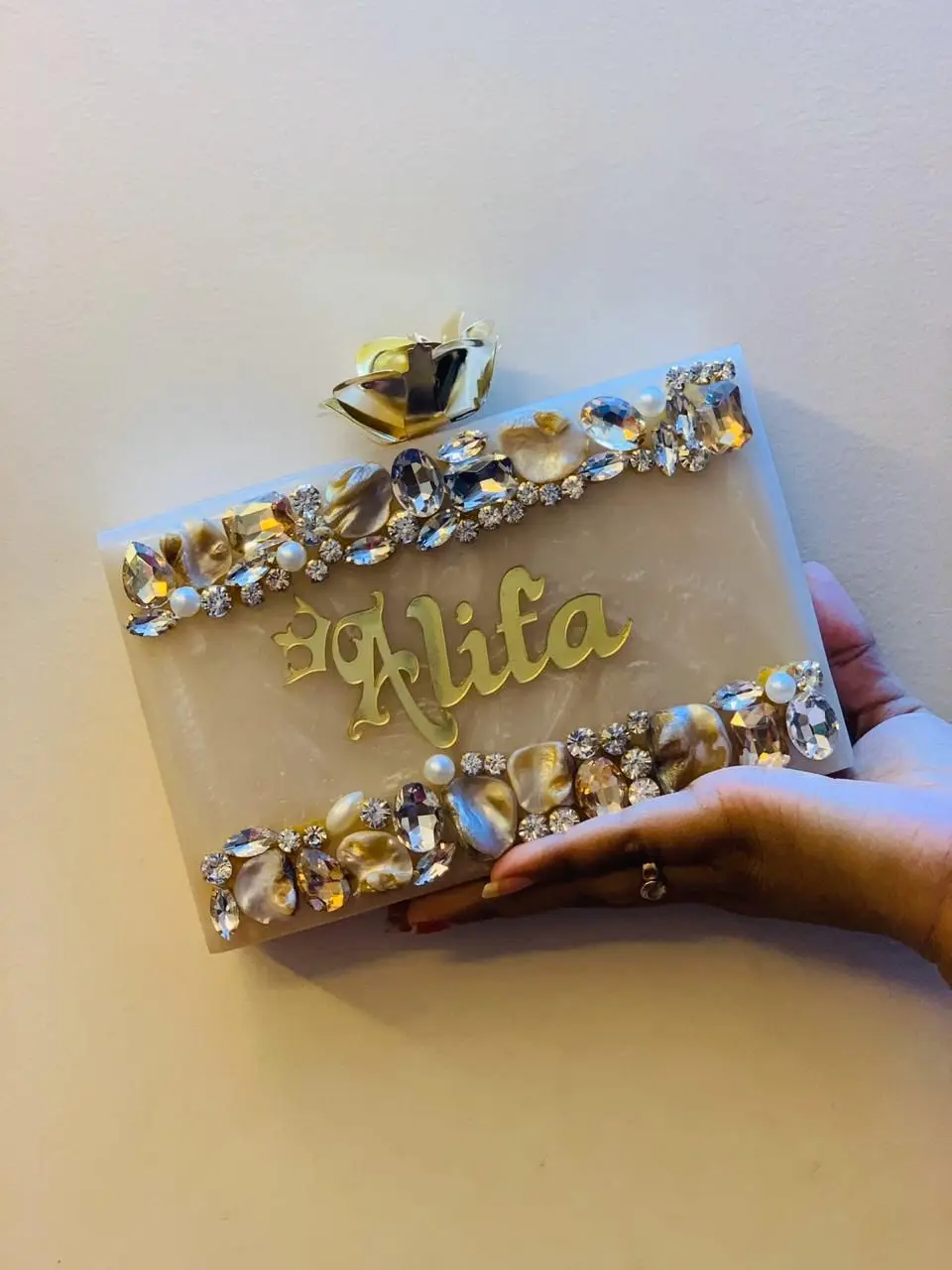 Women Acrylic Evening Clutch bag Glitter Marble Look Purse Handbag for Wedding Cocktail Party