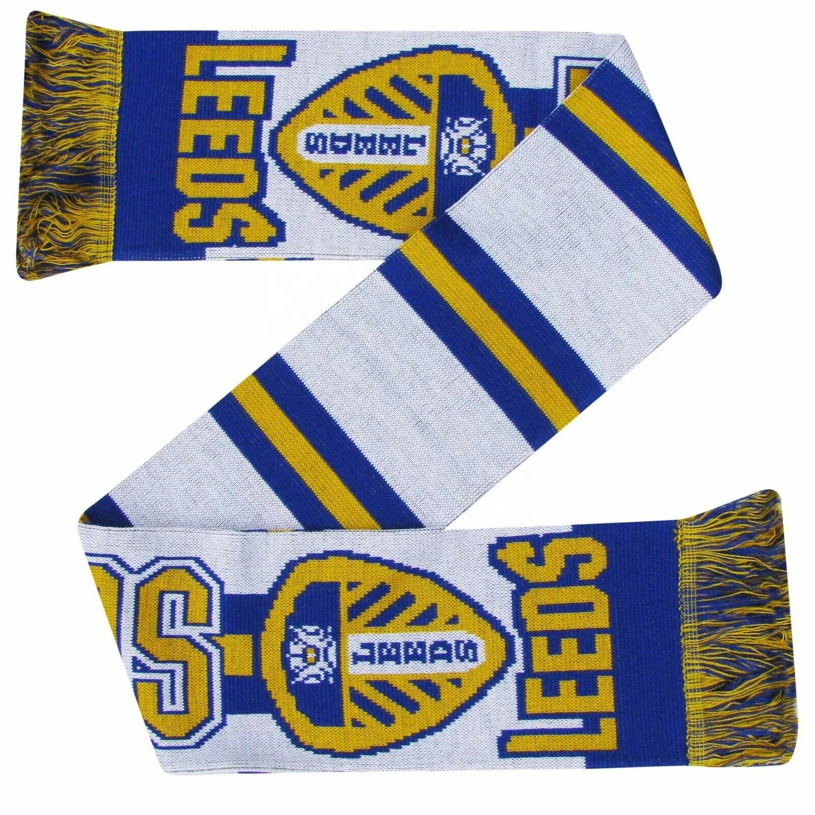 Direct Factory Wholesale Custom logo Slogan Printed Jacquard DoubleSided acrylic Sports Football Promotional Fan Club Scarf silk